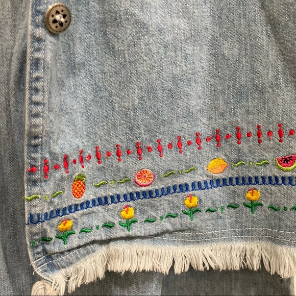 Vintage Demin Studio Ease Woman size 16 denim 2-pc set with summery embroidery - Picture 11 of 16